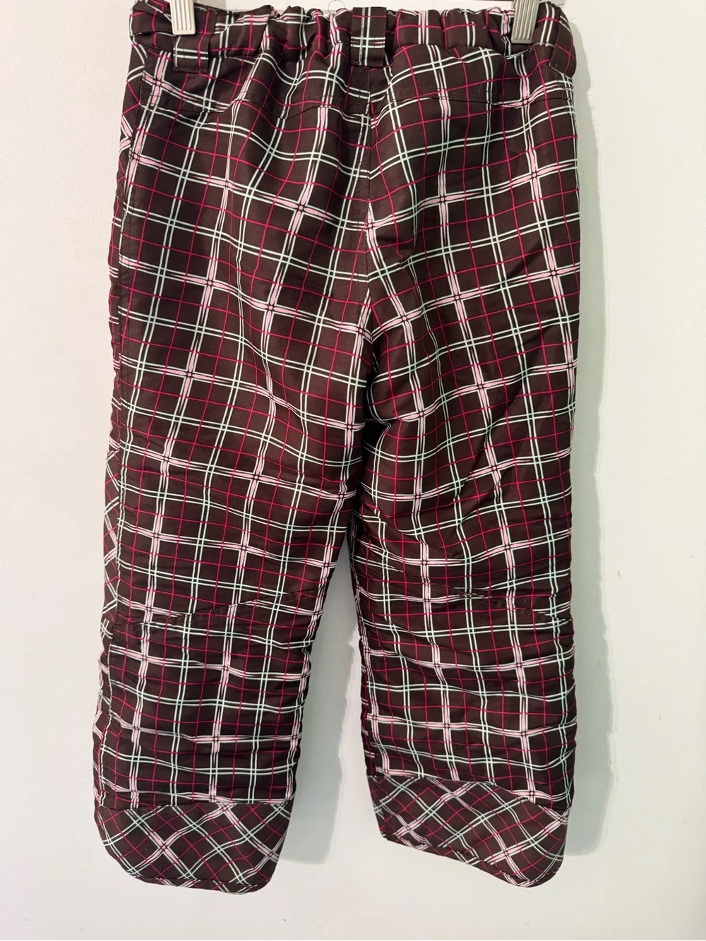 Cherokee Kids Brown pink Plaid Car Snow skiing ski Pants girls size 7/8